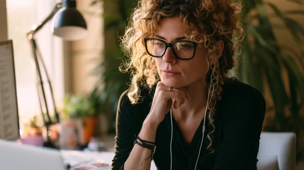 Burn-out ou simple fatigue : comment faire la différence ? — plan de récupération et décision professionnelle, bureau lumineux, checklist floue, ordinateur et cartes discrètes