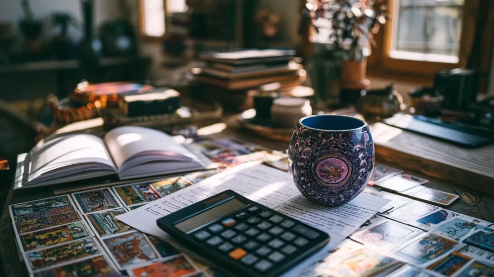 Se lancer à son compte : comment savoir si c’est le bon moment ? — tableau de critères business et sécurité financière sur bureau, calculs flous sans texte lisible