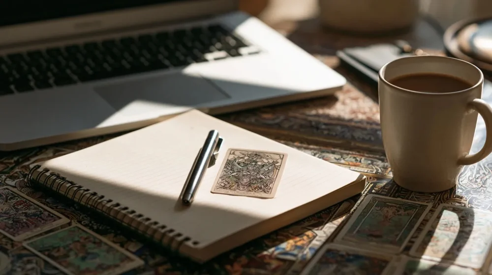 Ambiance toxique au travail : signes, causes et décisions à prendre — carnet de notes professionnel documentant tensions et ressentis au travail, ordinateur, tasse, ambiance sobre sans texte